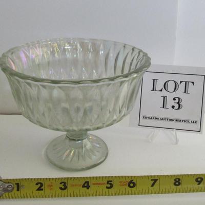 Older Clear Carnival Glass Footed Bowl