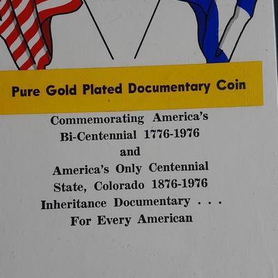 Pure Gold plated Documentary Coin Commemorating America's Bi-Centennial COLORADO COIN