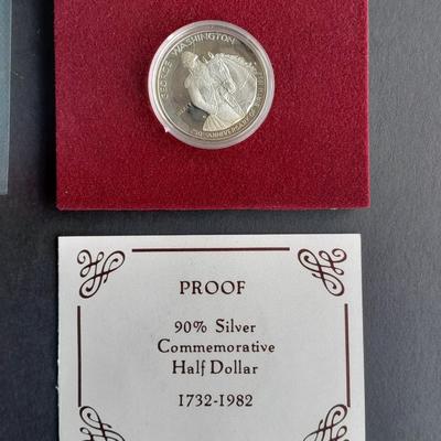 1981 & 1982 George Washington Commemorative Proof Silver Half Dollar