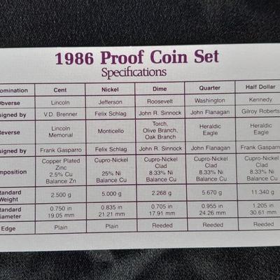 U.S. Mint 1986 United States Proof Set