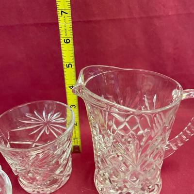 5â€ pressed glass cream and sugar