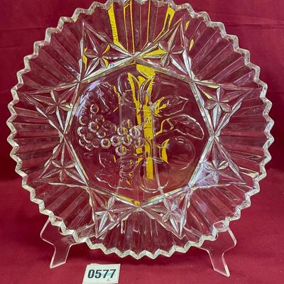 11 1/2â€ cut edge serving bowl with grapes and leaves