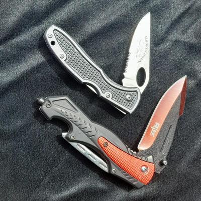 Two folding Pocket knives, Broken Horn Saddlery & Rtek Knife