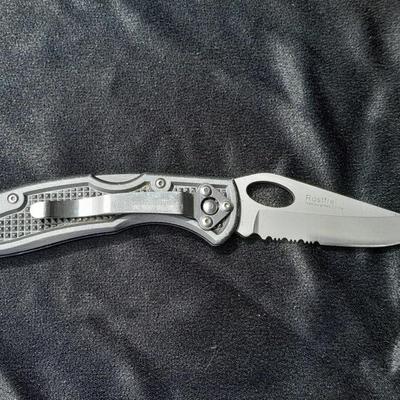 Two folding Pocket knives, Broken Horn Saddlery & Rtek Knife
