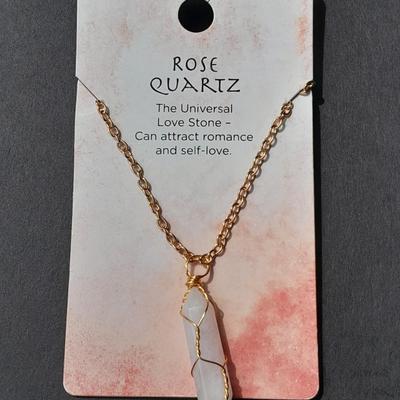 Metaphysical Rose Quartz necklace Love stone & Sage Essential Diffuser necklace Restore Vitality