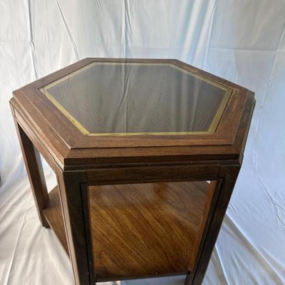 Mid-Century Glass Top End Table