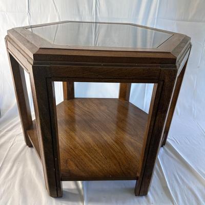 Mid-Century Glass Top End Table