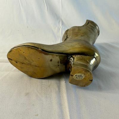 Vintage Brass Victorian Ladies Boot Planter