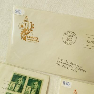 5 - FIRST DAY STAMPS - 1940s FAMOUS INVENTORS