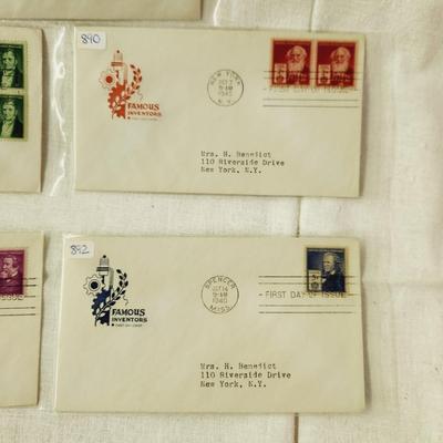 5 - FIRST DAY STAMPS - 1940s FAMOUS INVENTORS