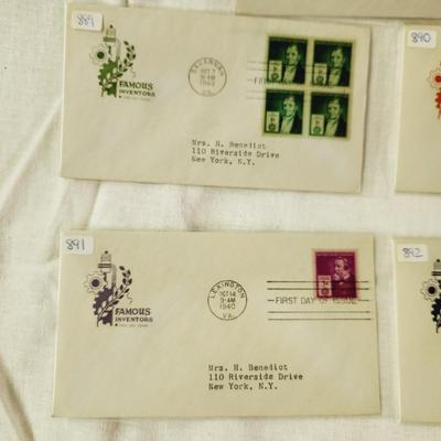 5 - FIRST DAY STAMPS - 1940s FAMOUS INVENTORS