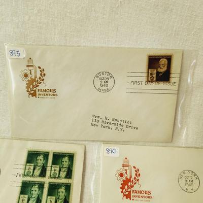 5 - FIRST DAY STAMPS - 1940s FAMOUS INVENTORS