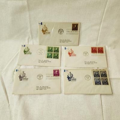 5 - FIRST DAY STAMPS - 1940s FAMOUS EDUCATORS