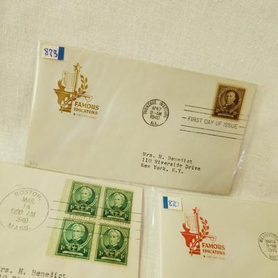 5 - FIRST DAY STAMPS - 1940s FAMOUS EDUCATORS