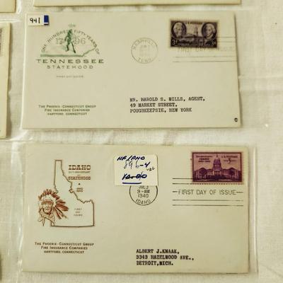 14 - FIRST DAY STAMPS - 1930s & 1940s STATES