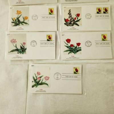 7 - FIRST DAY STAMPS - 1991 TULIPS