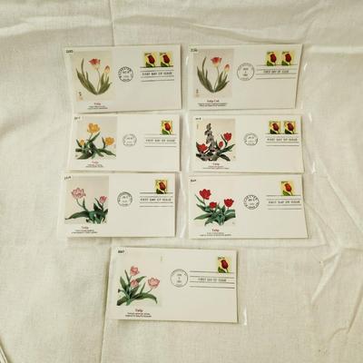 7 - FIRST DAY STAMPS - 1991 TULIPS