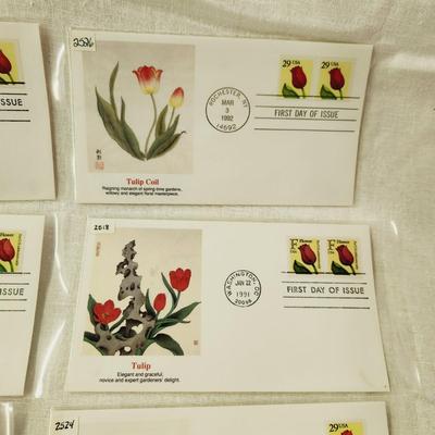 7 - FIRST DAY STAMPS - 1991 TULIPS