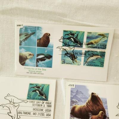 5 - FIRST DAY STAMPS - 1990 CREATURES OF THE SEA