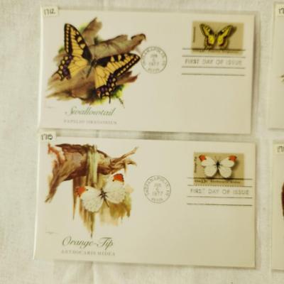 4 - FIRST DAY STAMPS - 1977 BUTTERFLIES