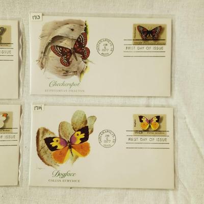 4 - FIRST DAY STAMPS - 1977 BUTTERFLIES