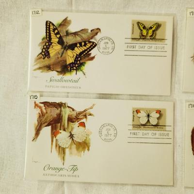4 - FIRST DAY STAMPS - 1977 BUTTERFLIES