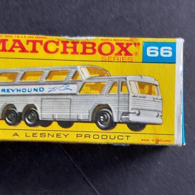 MATCHBOX SERIES 66 LESNEY PRODUCT GREY HOUND BUS COACH RARE MINT CONDITION IN BOX!
