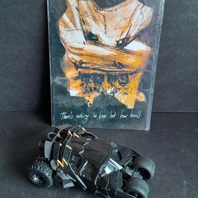 BANE The Dark Knight Trilogy Special Edition Print with The Dark Knight Batmobile Die cast car
