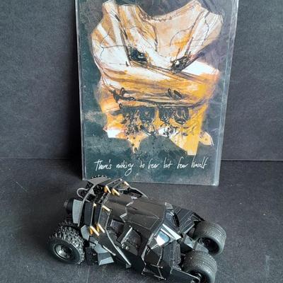 BANE The Dark Knight Trilogy Special Edition Print with The Dark Knight Batmobile Die cast car