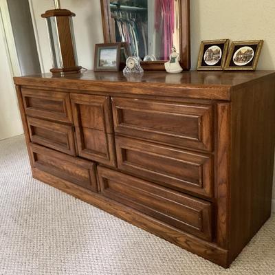 Contemporary Modern Triple Dresser with Mirror