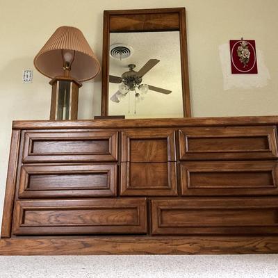 Contemporary Modern Triple Dresser with Mirror