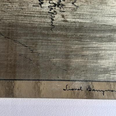 Lionel Barrymore Signed artwork Purdy's Basin & "San Pedro" Gold Foil Etching artwork