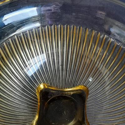 Two nesting Yellow Federal depression glass mixing bowls with wide rims