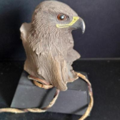 Limited Edition Cain Red Tailed Hawk Limited edition statue and Fishing Legends Plaque / shadow box