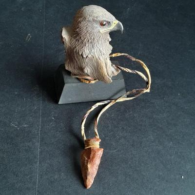 Limited Edition Cain Red Tailed Hawk Limited edition statue and Fishing Legends Plaque / shadow box