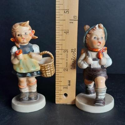 Two W. Goebel West Germany School boy and School girl Hummel figures