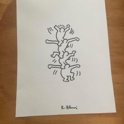 Keith Haring Original Drawing Not A Print, COA LOA