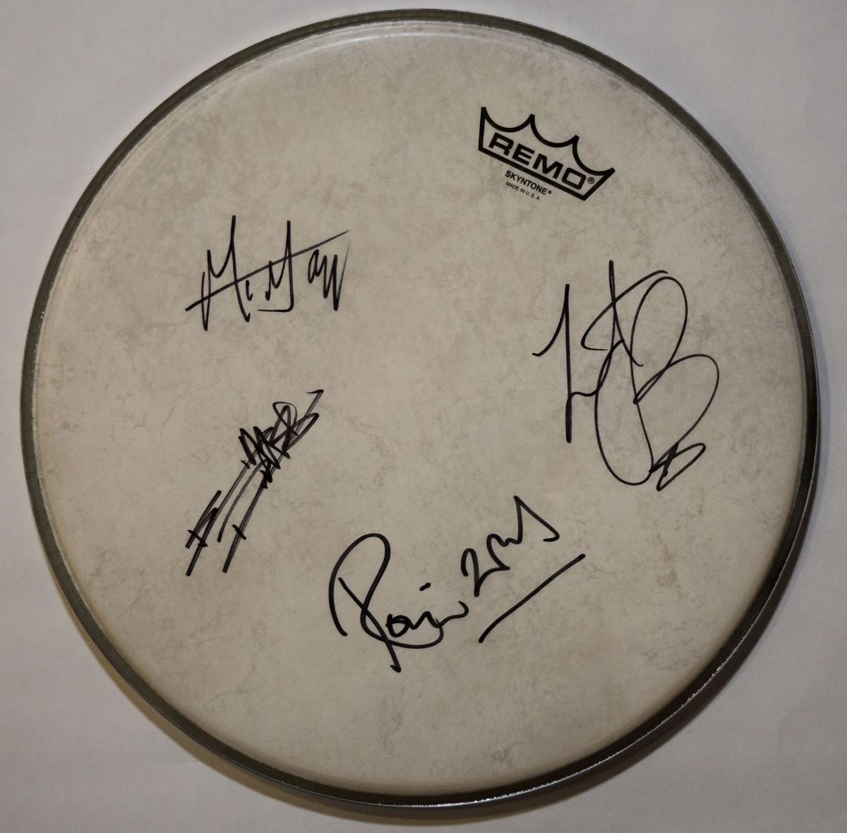 The Rolling Stones signed drum head
