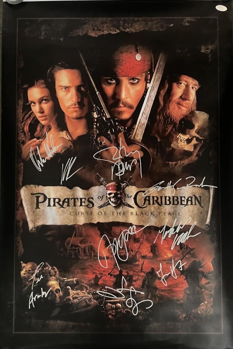 Pirates Of The Caribbean Curse Of The Black Pearl cast signed movie