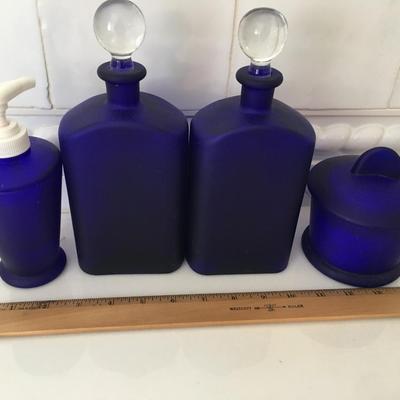 Umbra blue glass Vanity set