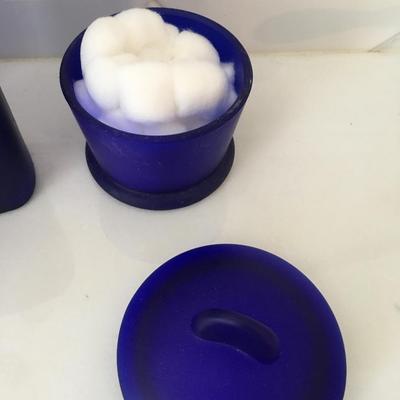 Umbra blue glass Vanity set