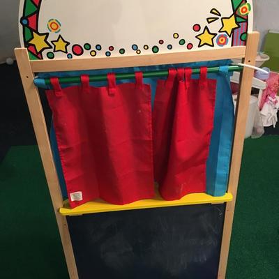 Puppet theater with chalk board