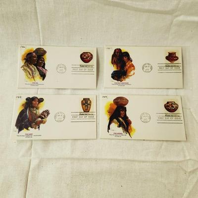 4 - FIRST DAY STAMPS - 1977 PUEBLO ART