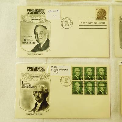 10 - FIRST DAY STAMPS - 1960s PROMINENT AMERICANS