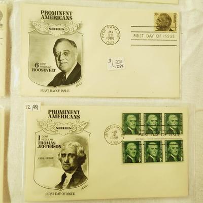 10 - FIRST DAY STAMPS - 1960s PROMINENT AMERICANS