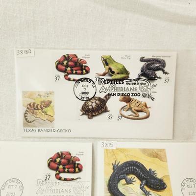 6 - FIRST DAY STAMPS - 2003 REPTILES & AMPHIBIANS OF SAN DIEGO ZOO
