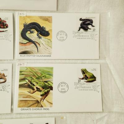 6 - FIRST DAY STAMPS - 2003 REPTILES & AMPHIBIANS OF SAN DIEGO ZOO
