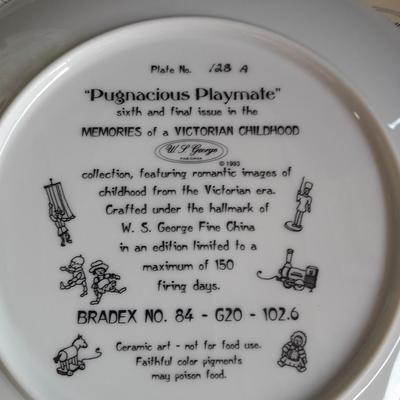 Two Collectible plates with Certificates of Authenticity "Pugnacious Playmate" and "Rose Cottage"