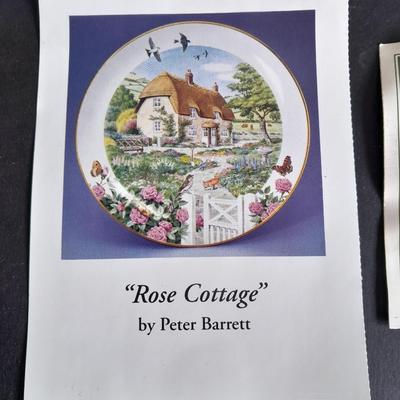 Two Collectible plates with Certificates of Authenticity "Pugnacious Playmate" and "Rose Cottage"