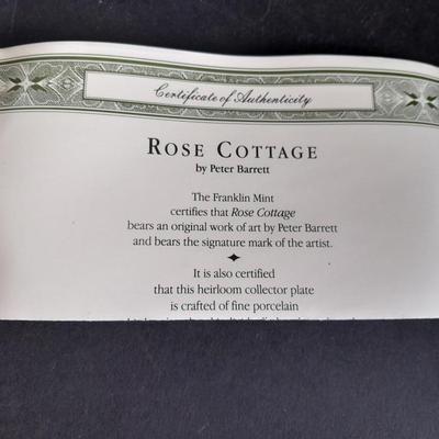 Two Collectible plates with Certificates of Authenticity "Pugnacious Playmate" and "Rose Cottage"